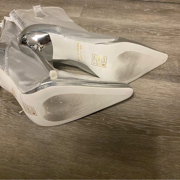 Jeffrey Campbell | Get-rowdy Heeled Bootie in Silver Mesh Size 6 - Picture 7 of 12
